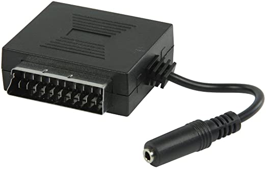 Adattatore audio video SCART M /SCART F+ Femmina audio 3,5mm