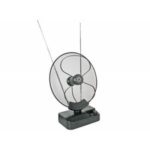 Antenna amplificata da interno con due antenne telescopiche e una parabola