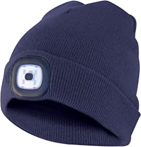 Cappellino con luce led frontale ricaricabile blu