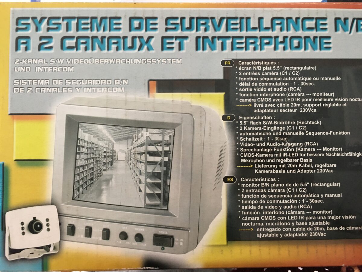 Sist. di videosorveglianza B/N audio+video con 1 monitor 5,5'' e 1 telec.PIR - immagine 1