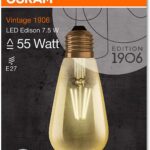Lampadina Edison Vintage 1906 7W Non dimmerabile,E27 50W,725Lm Osram