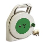 Avvolgicavo telefonico con cavo flessibile 3C-0,18,spina tripolare + plug 6/4 , 8 metri