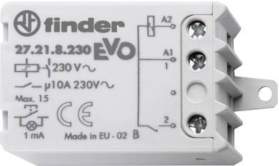 27218230finder Interruttore impulso incasso 1 NA 230 V/AC 10 A 2300 VA Finder - immagine 1