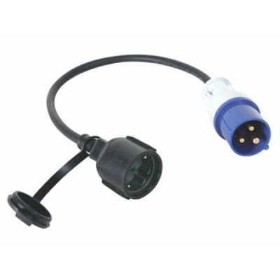 Adattatore presa schuko spina CEE 3 poli 230V/16A, cavo 40cm