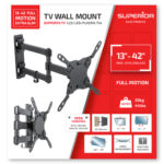 Supporto TV da parete orientabile da 13" a 42", Full Motion Extra Slim Superior