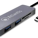 Adattatore Type-C a HUB+card reader Atlantis cavo 10cm