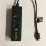 Adattatore Atlantis Type-C a LAN+3 Port UHB USB 3.0, cavo 240mm