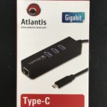 Adattatore da porta Type_C a porta Lan Gigabit+HUB USB-3.0 a 3 porte Atlantis