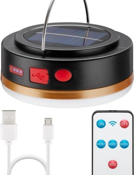 Lampada da campeggio solare con funzioni di power bank